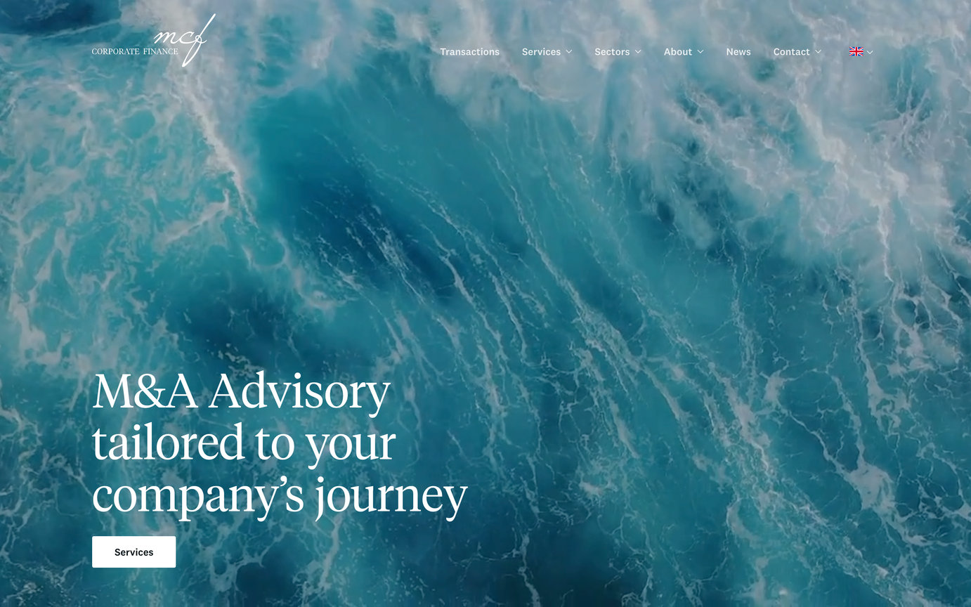 Webdesign Website Layout MCF Startseite